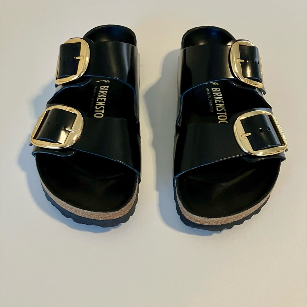 Birkenstock Arizona Big Buckle Sandals in Dressy Black - Picture 6 of 7